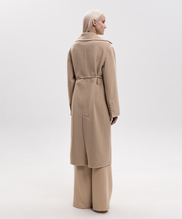 Ermanno Scervino Бежевое пальто из шерсти D496D327CCZBG изображение 4
