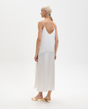 LISA YANG Белое платье миди из шелка 2026302