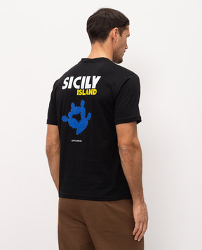 Officina 36 Чорна футболка Sicily Island CUPF78