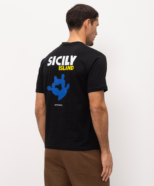 Officina 36 Чорна футболка Sicily Island CUPF78 зображення 3