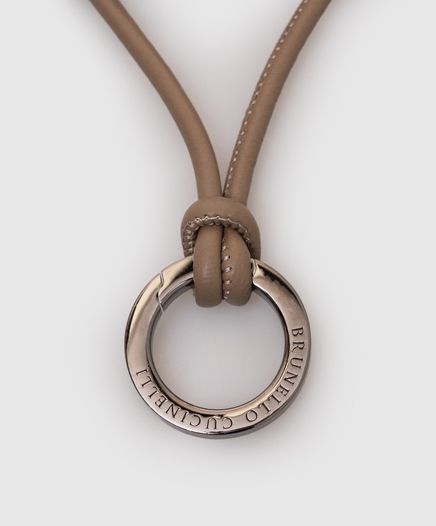 Brunello Cucinelli Коричневый кожаный шнурок для очков MACP9G002 изображение 3