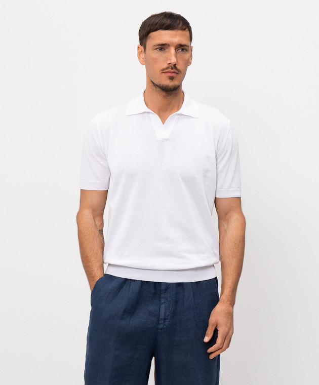 Pini Parma Белое поло из хлопка POLOVWHITE изображение 3