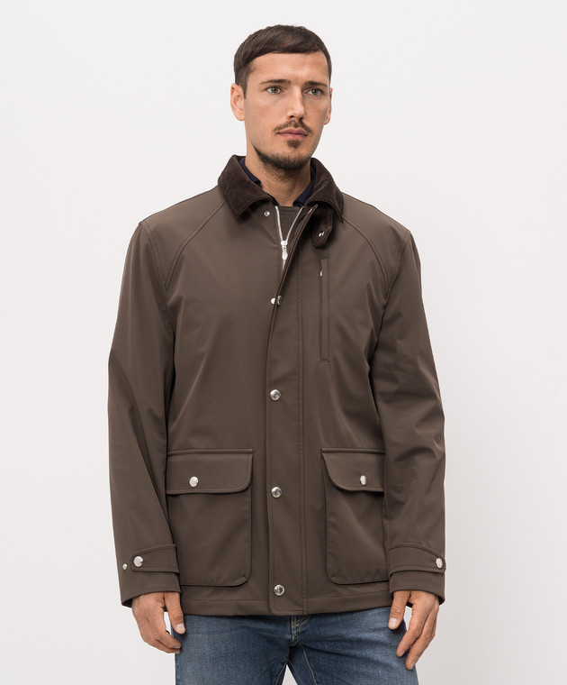 Brunello Cucinelli Коричнева куртка MV4066340 зображення 3