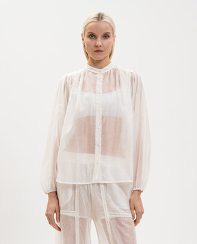 Twinset Біла блуза з драпіруванням 261TF2040