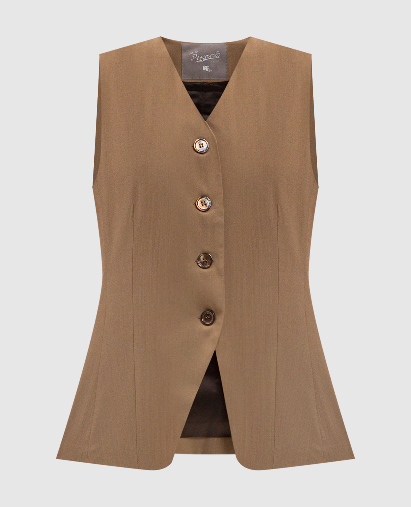 Коричневый жилет Trenta из шерсти и шелка