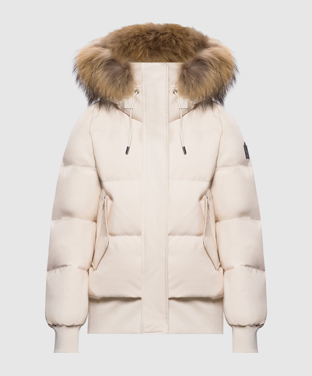 Mackage Бежевая пуховая куртка NEFI-F с мехом енота NEFIF