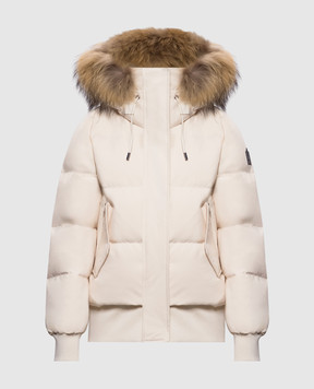 Mackage Бежева пухова куртка NEFI-F з хутром єнота NEFIF
