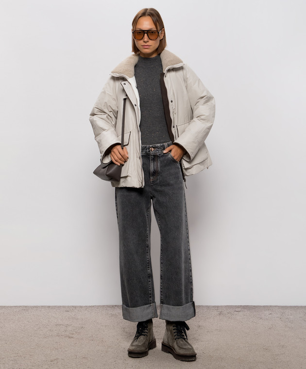 Brunello Cucinelli Серые джинсы с отворотами MA095P4114 изображение 2