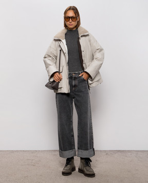 Brunello Cucinelli Серые джинсы с отворотами MA095P4114