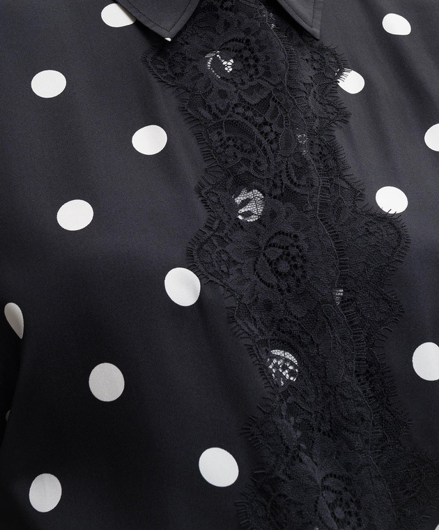 Max Mara Sportmax Черное платье BOSSO из шелка в горох SPXBOSSO изображение 5