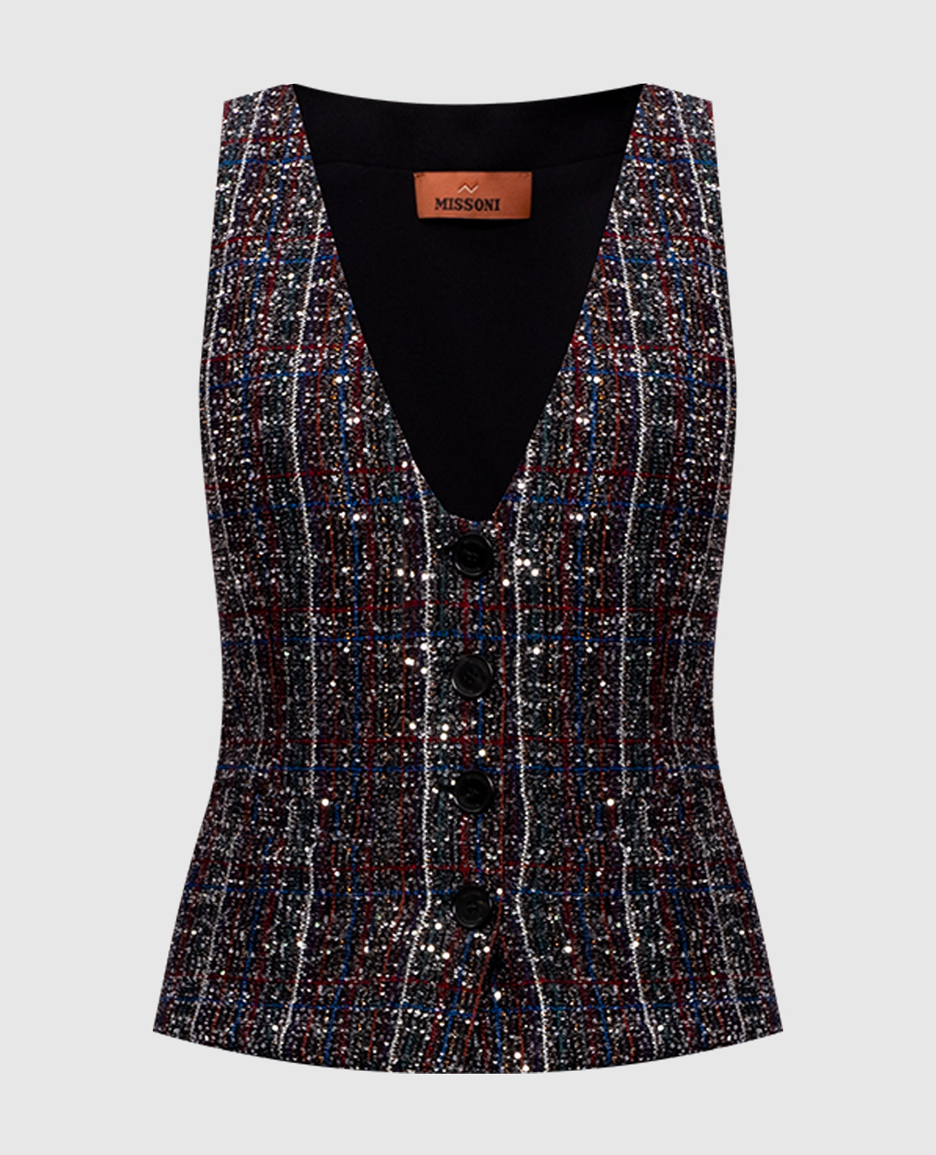 Жилет з паєтками в клітинку