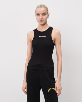 Palm Angels Чорна майка в рубчик PWAC024S26JER001