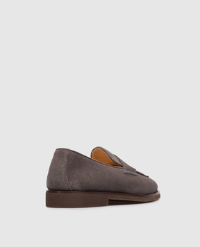 Brunello Cucinelli Серые замшевые лоферы MZUSOLE670