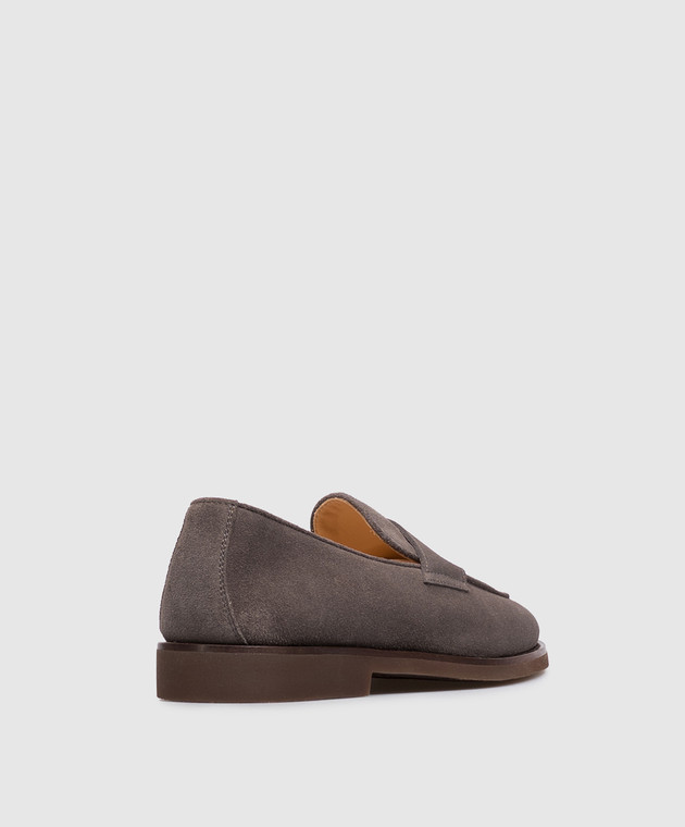 Brunello Cucinelli Серые замшевые лоферы MZUSOLE670 изображение 3