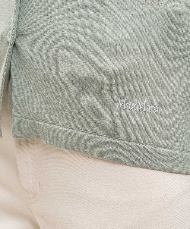 Max Mara Зеленый кардиган FLASH из шелка и кашемира MXPFLASH изображение 5