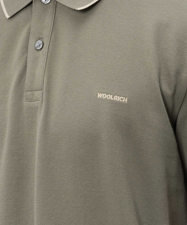 Woolrich Поло цвета хаки с окантовкой CFWOPO2000MRUT5348 изображение 5