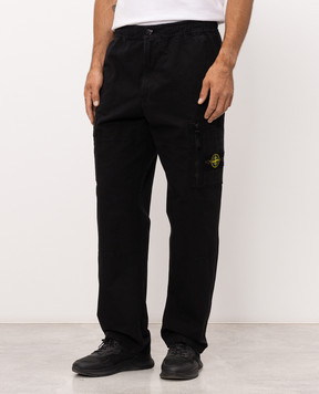 Stone Island Чорні штани карго з патчем логотипа L2S153100015S0211