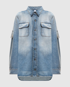 Off-White Блакитна джинсова сорочка з ефектом потертості 2YQ006S26DEN002