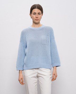 Peserico Блакитний ажурний джемпер з ланцюжком A99076F059312B