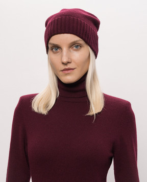 Allude Бордова шапка з кашеміру з відворотом 26511245