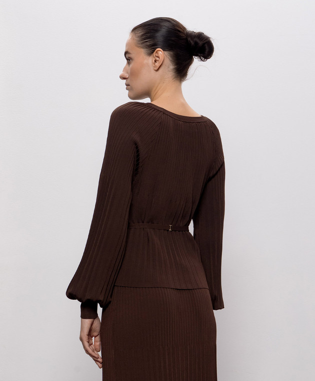 Twinset Коричневый джемпер с поясом 262TT3451 изображение 4