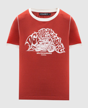 Dolce&Gabbana Красная футболка с принтом F8W12TGDDMW