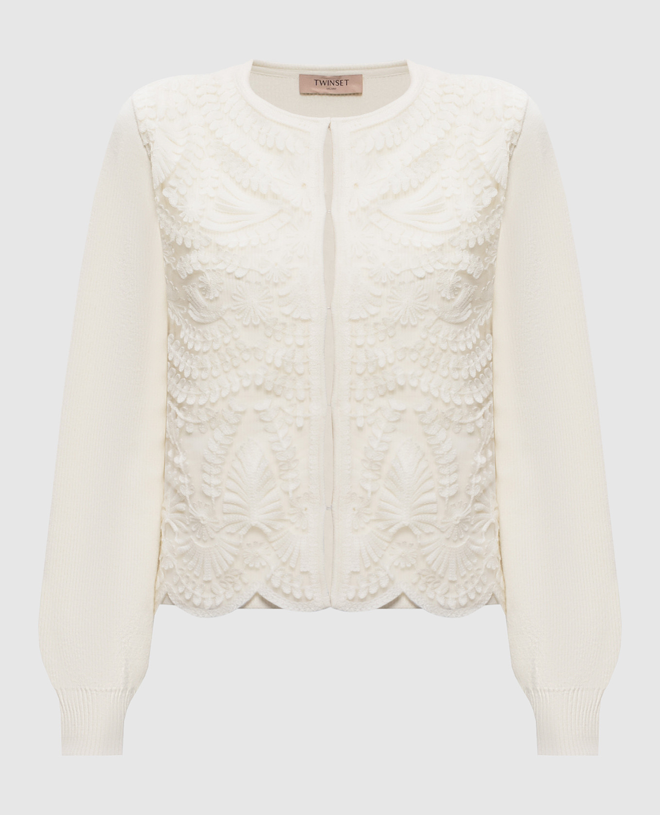 

Белый кардиган с шерстью с логотипом, Кардиганы