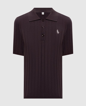 Sporty & Rich Коричневое поло в рубчик WS069711302BR29