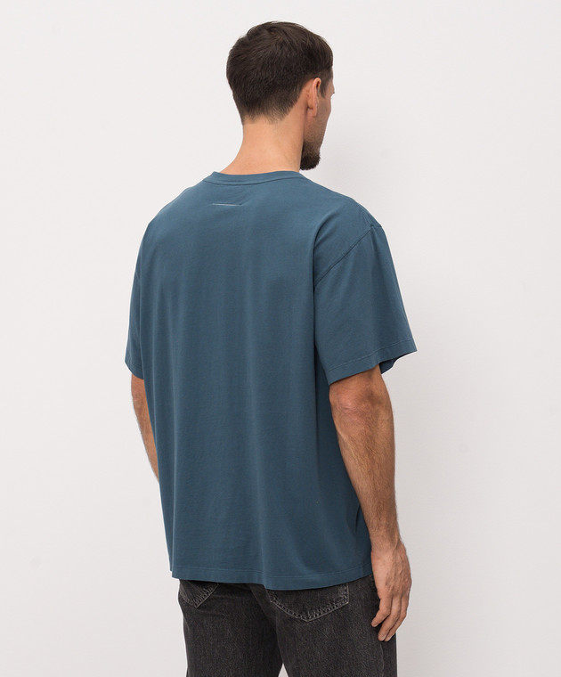 Maison Margiela MM6 Синя футболка з нашивкою SH0GC0071M20258 зображення 4