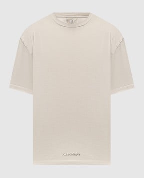 C.P. Company Футболка цвета хаки с принтом логотипа MTS243A110666W