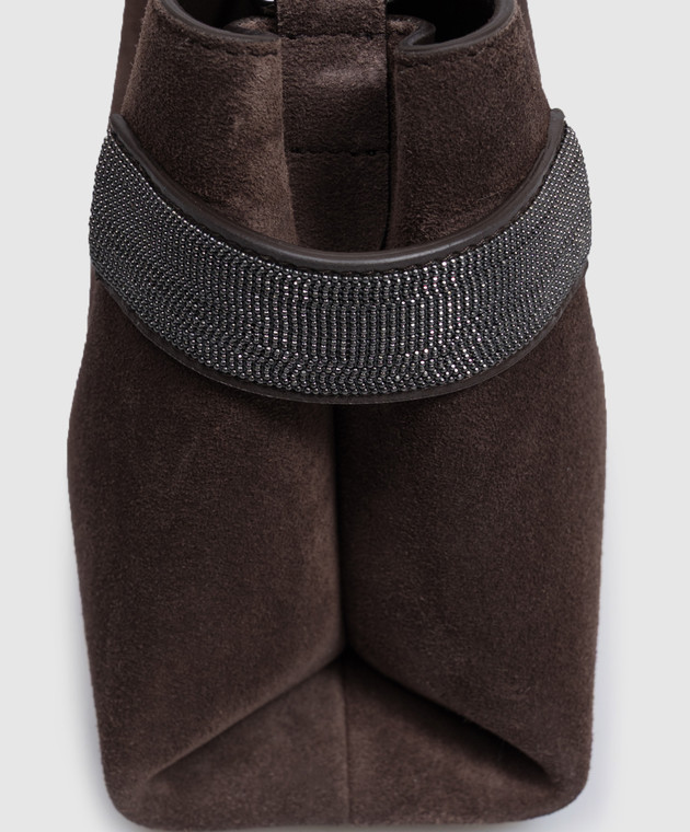 Brunello Cucinelli Замшевая коричневая сумка Essence MBDLD2499 изображение 4