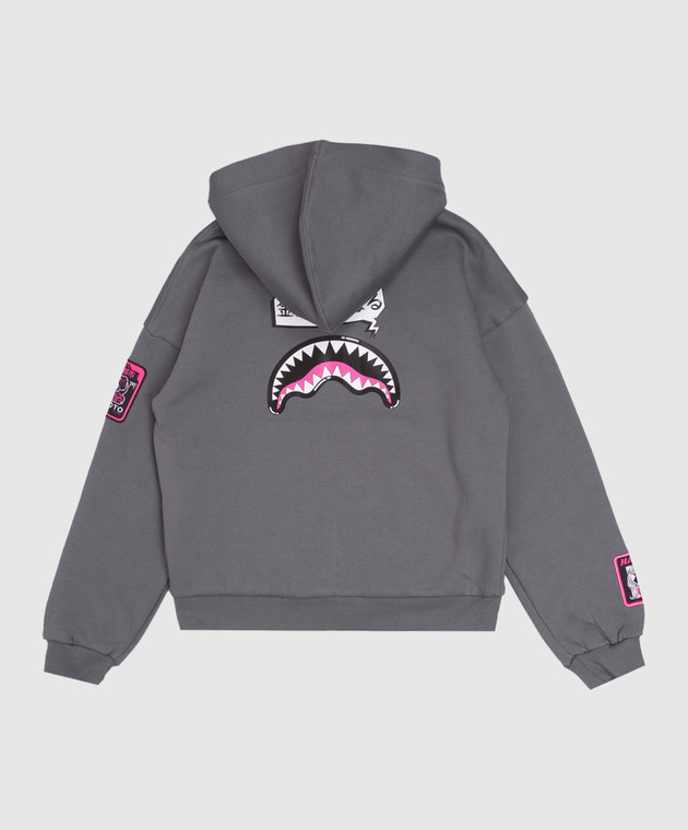 Sprayground Дитяча сіра спортивна куртка Shark in Japan SPY1554GGREY зображення 2