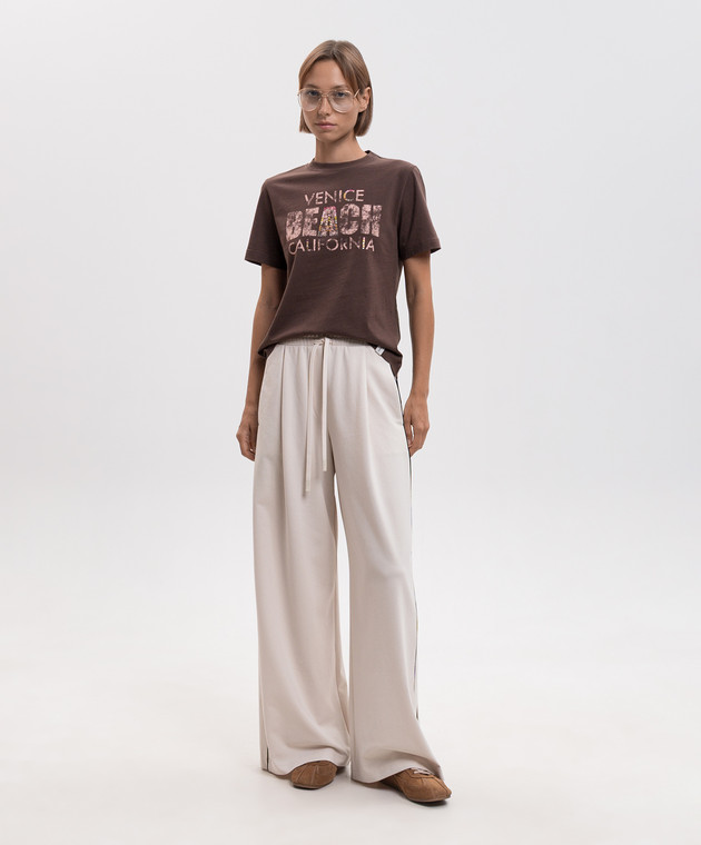 Palm Angels Коричневая футболка Cali Vibes PAWAA006JR003 изображение 2