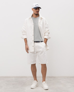 Balmain Белые джинсовые шорты с логотипом патча GH1MA045DG14