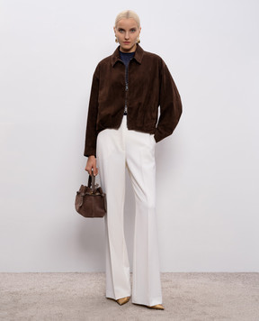 Simonetta Ravizza Коричневая замшевая куртка Lavy с логотипом S06JA409S1SY