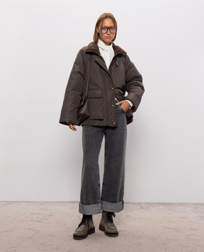 Brunello Cucinelli Коричневий пуховик MH5253658