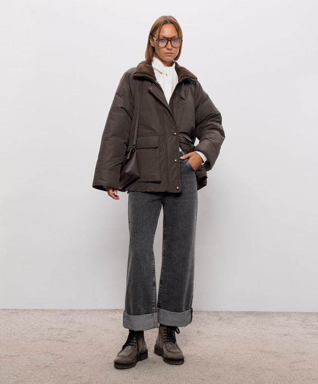 Brunello Cucinelli Коричневий пуховик MH5253658 зображення 2