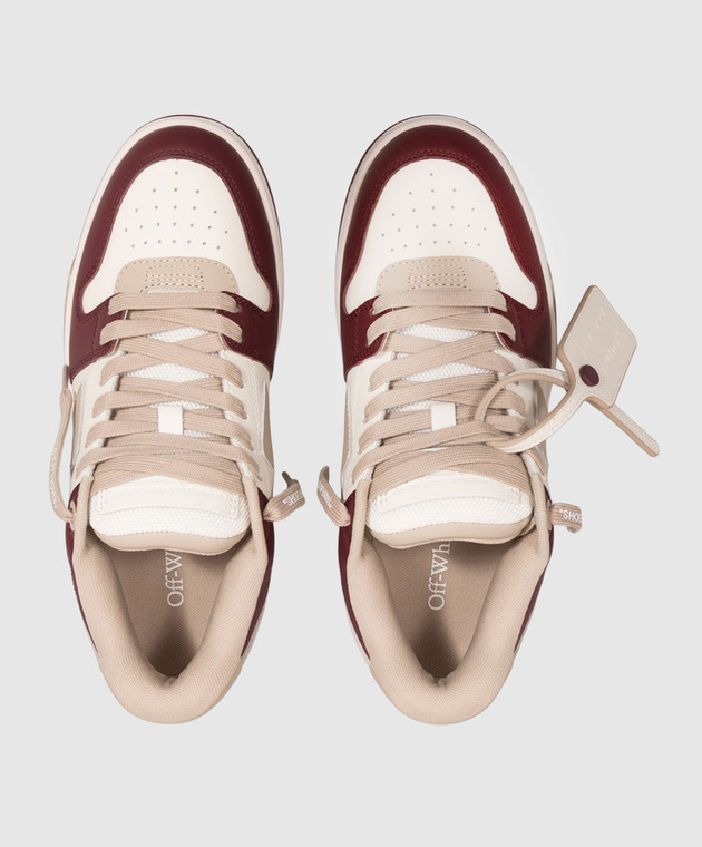 Off-White Кожаные кроссовки Out Of Office с нашивкой эмблемы OF05727609 изображение 4