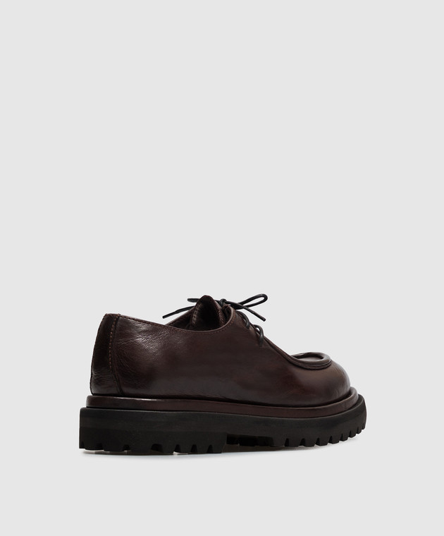 Officine Creative Коричневые кожаные дерби Wisal DD WISALDD125TOTTO изображение 3