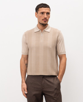 Stefano Ricci Бежеве поло з шовком K818104P31F26170
