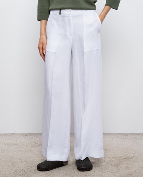 Peserico Білі штани з льону P0405602606