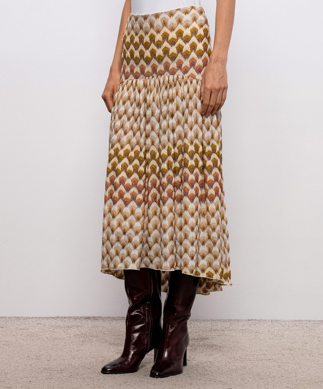 Missoni Бежевая юбка миди с люрексом DS26WH02BR015L изображение 3