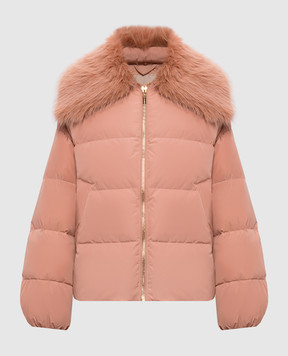 Twinset Розовый пуховик с металлическим логотипом 262TP2360