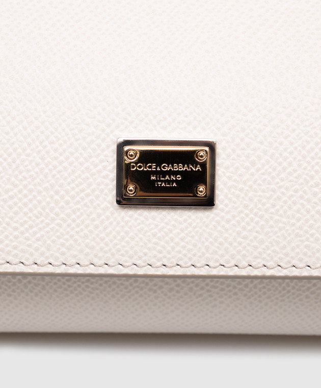 Dolce&Gabbana Біла шкіряна сумка-міні Sicily BB7116B1001 зображення 4