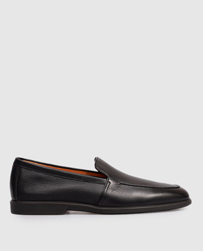 Santoni Черные кожаные лоферы с тиснением логотипа MGAR18829SMOSEPR