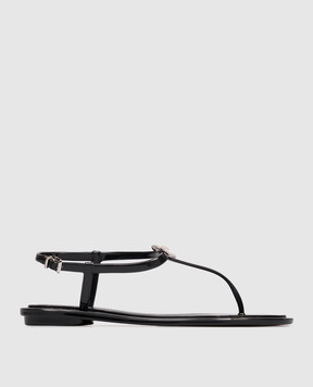 Mach&Mach Черные сандалии с бантом с кристаллами S114205GUM