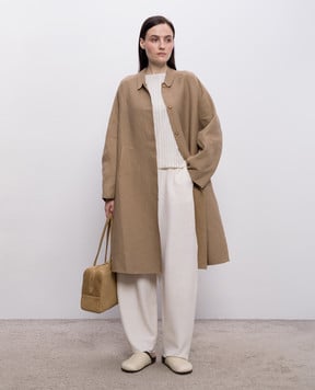 BOBOUTIC Коричневое пальто с леном 5059