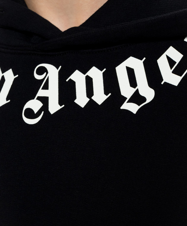 Palm Angels Чорне худі з принтом напису PAMBB003FL001w зображення 4