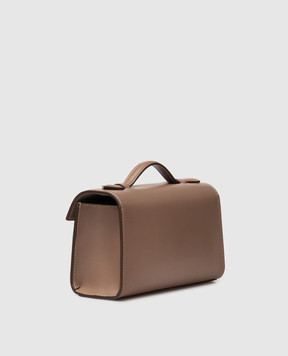 Savette Коричневый кожаный клатч Symmetry H00501