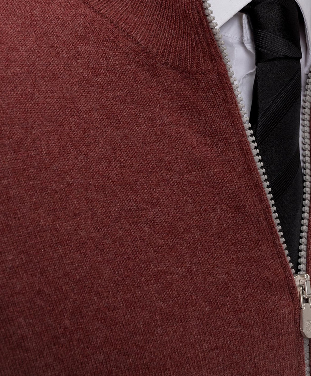 Brunello Cucinelli Бордовий кардиган з кашеміру M2200106 зображення 5